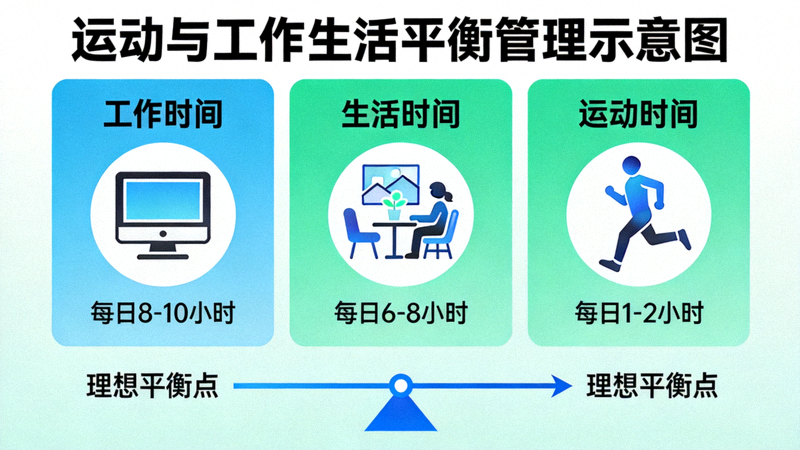 运动与工作生活平衡管理示意图